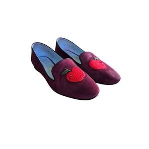 Kate Spade Lounge Apple Loafer Grenache Suede Slip-On Flats Size 10 B